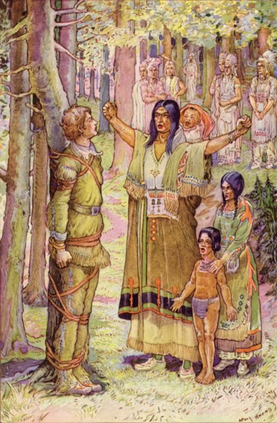 Ze liet de bogen van het bos weerklinken met haar geschreeuw door Louis John Rhead